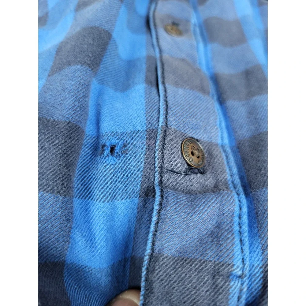 Oshkosh Bgosh Flannel lined Shirt Kids 10‎ Blue Check Plaid Outdoor Lightweight